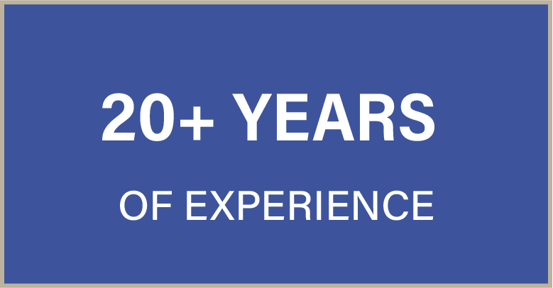 Over Twenty Years Experience